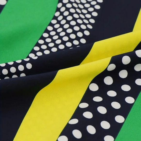 ❄️50% OFF❄️ Geo Print & Color Block Dress Asymmetrical Chain Strap XL - Picture 2 of 9